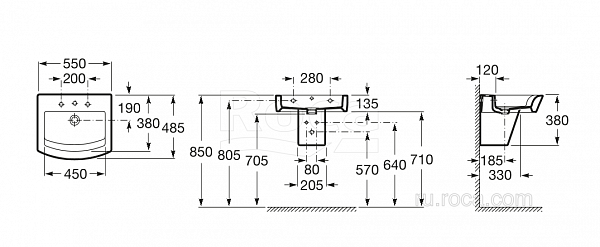 Раковина Roca Hall 55х48 32788100N