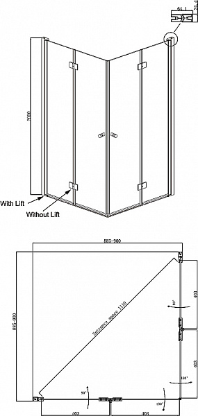Душевое ограждение Ambassador Nord 13011108