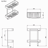 Полка AZARIO прямоугольная двухэтажная (AZ-170-2)
