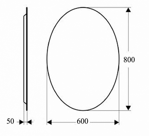 Зеркало для ванной Луна 60 с LED-подсветкой Санта 900511