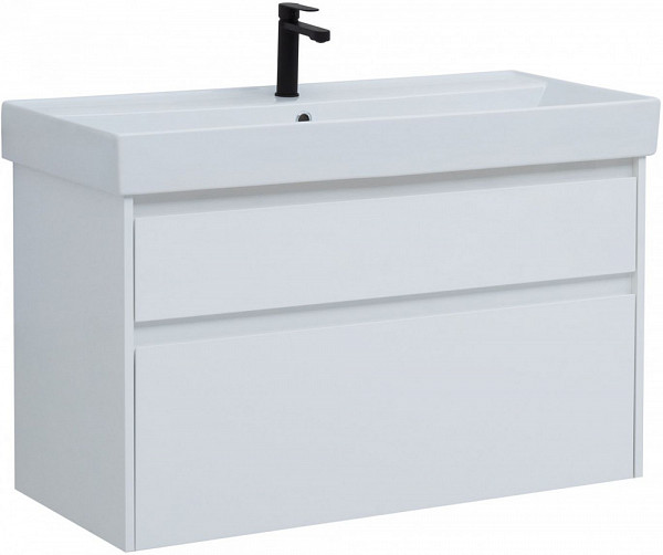 Тумба под раковину Aquanet Nova Lite 100 белый (2 ящика) 00242581