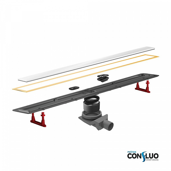 Душевой лоток Pestan Confluo Premium Line 300 White Glass Gold