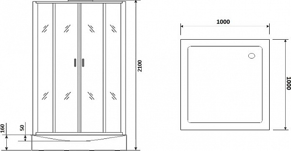 Душевая кабина Niagara Premium 100х100х210 NG-6002-01GQ