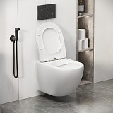 Унитаз GR-4411MS Color (550*365*395) БЕЛЫЙ МАТОВЫЙ подвесной БЕЗОБОДКОВЫЙ