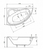 Акриловая ванна Besco Finezja Nova 170x110 WAF-170-NL Левая