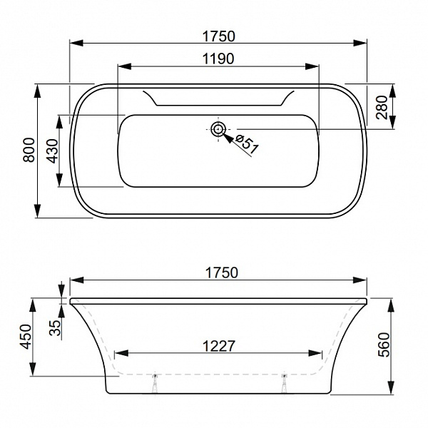 Акриловая ванна Vagnerplast Blanca WT 175х80 VPBV175BLA7WTX-04