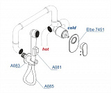 Встраиваемый комплект для биде со шлангом 150 см Wasserkraft A117451