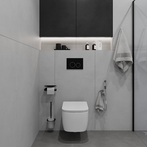 Клавиша смыва, универсальная, чёрная, Unifix, 003, IDDIS, UNI03BCi77