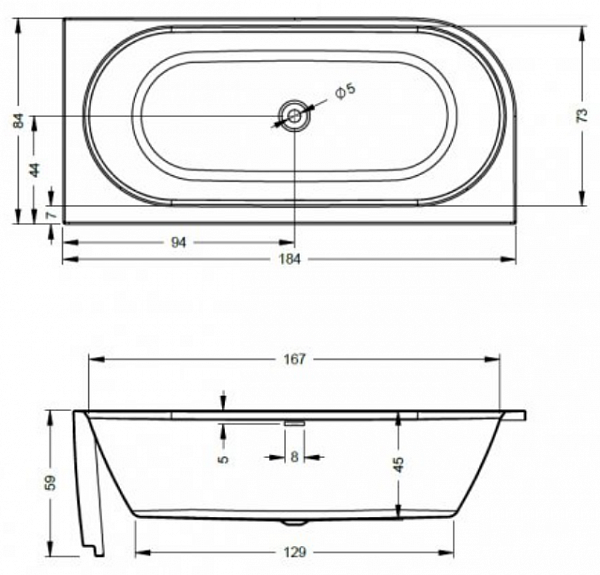 Акриловая ванна Riho Desire 184x84 левая B088002005