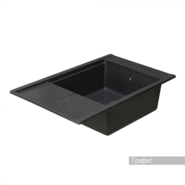 Мойка для кухни Aquaton Делия 78 прямоугольная с крылом графит 1A715132DE210