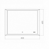 Зеркало Azario VOLL 800х600 сенсор выкл+часы (ФР-00001399)