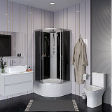 Душ.каб. NG-2507-14BKT (800х800х2100-2400) высокий поддон(40см) стекло ТОНИРОВАННОЕ 4 места