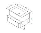 M30FHX0802WG Sensation, База под раковину, подвесная, 80 см, ящики, белый, глянцевая, шт