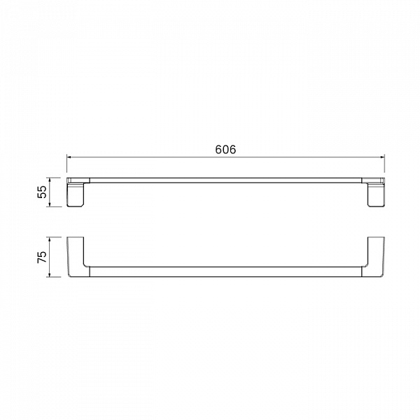Полотенцесушитель одинарный, нержавеющая сталь, Slide, хром, IDDIS, SLISC10i49