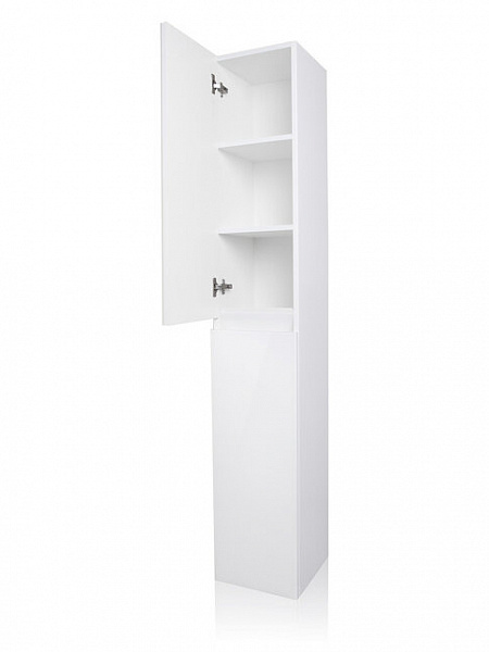 Шкаф-пенал подвесная Style line Даймонд 30х175,  Люкс белая, PLUS