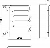 Полотенцесушитель электрический Terminus Ш-образный 450х570