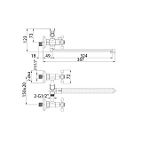 Смеситель для ванны с длинным изливом, Duplex, Milardo, DUPSBL2M10