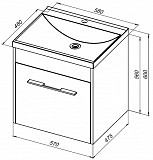 Тумба под раковину Aquanet Августа 58 белый (ручки хром) 00274017