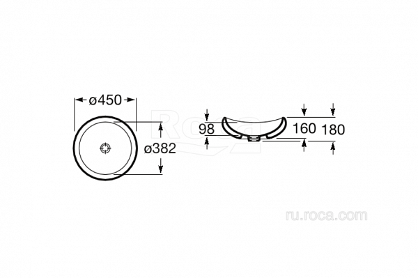 Раковина Roca Urbi 45 327225000
