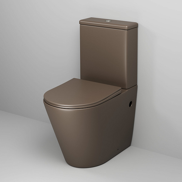 Унитаз GR-4480BRMS Color (620*365*810) КОРИЧНЕВЫЙ МАТОВЫЙ напольный БЕЗОБОДКОВЫЙ, 2 места