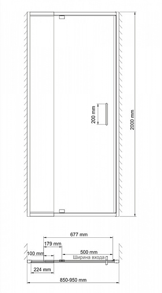 Душевая дверь Wasserkraft Berkel 48P04