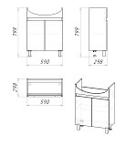 Тумба напольная "ПОЛО-60 см" дуб сонома/белая (ум.Уют-60)