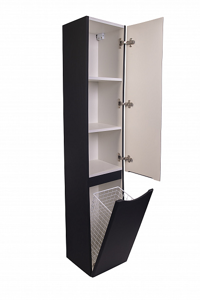 Колонна универсальная "Бергамо L" с корзиной, Люкс антискрейтч черный, PLUS