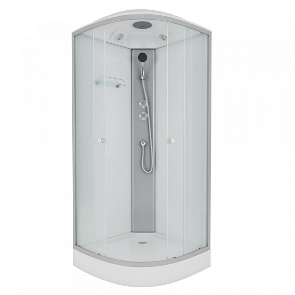 Душ.каб. NG-4302-14 (1000х1000х2150) низкий поддон(13см) стекло МАТОВОЕ 3 места