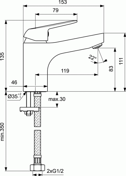 Смеситель для раковины Vidima  Fine BA385AA