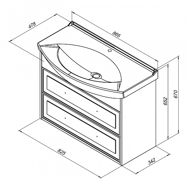 Тумба под раковину Aquanet Остин 85 дуб сонома 00252677