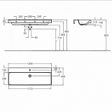 Раковина 120 см Geberit Xeno² 500.551.01.1