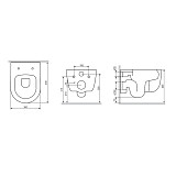 DX86C1800SC Sirius подвесной унитаз безободковый с функцией биде с сиденьем микролифт