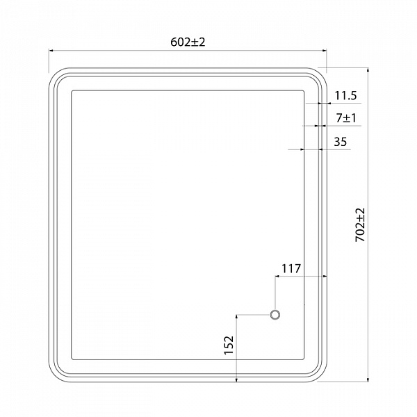 Зеркало 60 см, Cloud, IDDIS, CLO6000i98