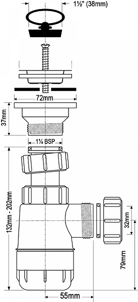 Сифон  McAlpine MRW2L