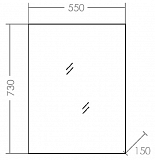 Зеркальный шкаф Стандарт 55, фацет Санта 113003