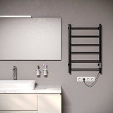 Полотенцесушитель электрический Aringa Честер, ширина 50 см, высота 80 см, диммер справа, цвет черный, AR03015BL