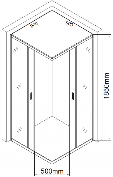 Душевой уголок Aquanet SE-900S 90x90, прозрачное стекло 00270063