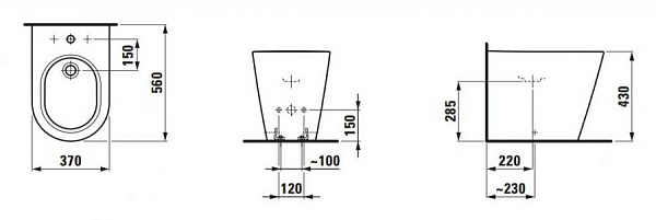 Биде напольное Laufen Kartell 8.3233.1.000.302.1