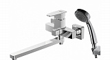 Смеситель для ванны c длинным изливом с аксессуарами Bravat Riffle F672106C-LB