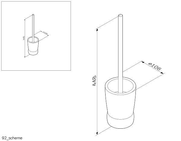 A3033200 Sensation, Стойка с туалетной щеткой, отдельно стоящая, хром, шт