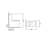 Унитаз GR-4493 Cristal (670*350*825) напольный с толстой крышкой, 1 место
