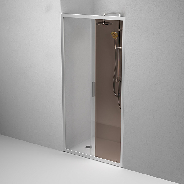 W90G-100-1-195MBr Gem Solo Дверь душевая 100х195, стекло бронзовое, профиль матовый хром