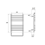 Полотенцесушитель электрический Point Нептун премиум PN09156SE П8 500x600 левый/правый, хром
