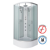 Душ.каб. NG-3301-14BKTG (900х900х2100-2400) средний поддон(26см) стекло МАТОВОЕ 4 места