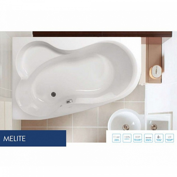 Акриловая ванна Vagnerplast Melite 160x105 левая VPBA163MEL3LX-04