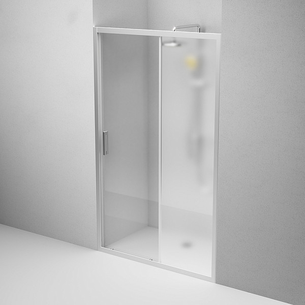 W90G-120-1-195MM Gem Solo Дверь душевая 120х195, стекло матовое, профиль матовый хром
