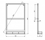 Зеркало Grossman "МЕТРИС-50 см" в раме с полочкой черное