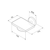 A85A34222 X-Joy, Стеклянная мыльница с настенным держателем, черный