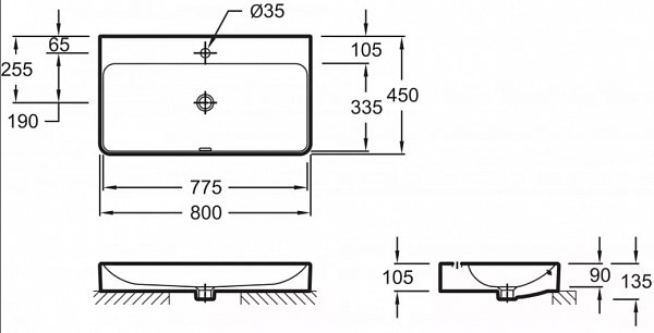 Накладная раковина Jacob Delafon Vox 80х45 см EVC112-00