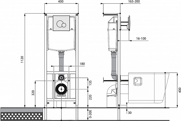 Комплект Santek Бореаль 1WH302464 подвесной унитаз+инсталляция+сиденье+панель белого цвета